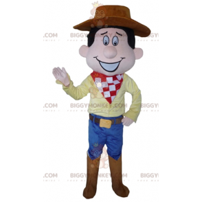 Cowboy BIGGYMONKEY™ maskotdräkt i traditionell outfit med hatt