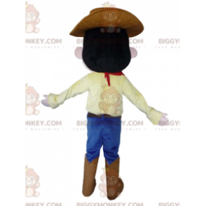 Cowboy BIGGYMONKEY™ maskotkostume i traditionelt tøj med hat -