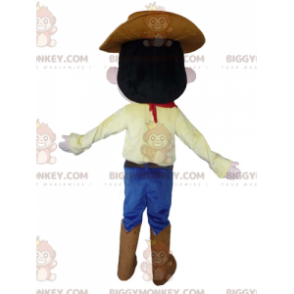 Cowboy BIGGYMONKEY™ maskottiasu perinteisessä asussa ja hattu -