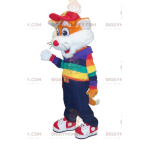 Traje de mascote BIGGYMONKEY™ da pequena raposa laranja e