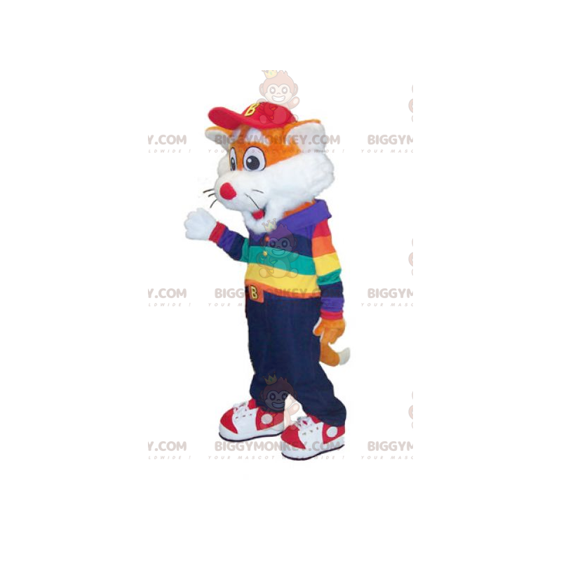 BIGGYMONKEY™ Mascot Costume of Little Orange and White Fox in