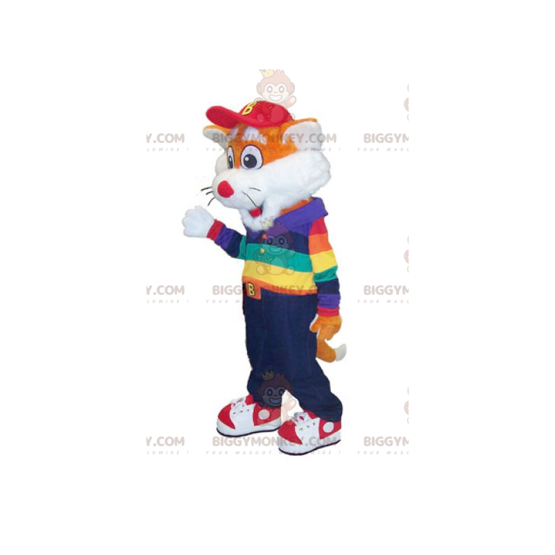 BIGGYMONKEY™ maskotdräkt av Little Orange and White Fox i
