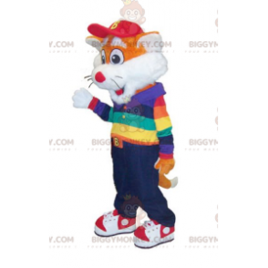 BIGGYMONKEY™ Costume da mascotte della piccola volpe arancione