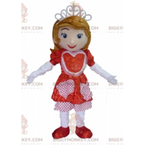 Costume da principessa BIGGYMONKEY™ con vestito rosso e bianco