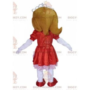 Princess BIGGYMONKEY™ Mascot Costume with Red and White Dress -