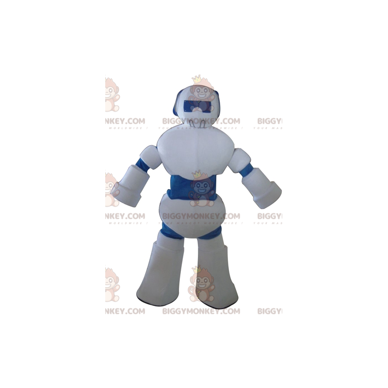 Costume da mascotte gigante bianco e blu Robot BIGGYMONKEY™ -