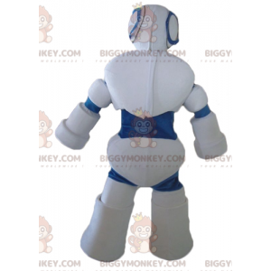 Γιγαντιαία λευκή και μπλε στολή μασκότ ρομπότ BIGGYMONKEY™ -