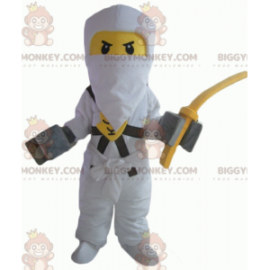 Costume da mascotte Lego samurai BIGGYMONKEY™ giallo e bianco