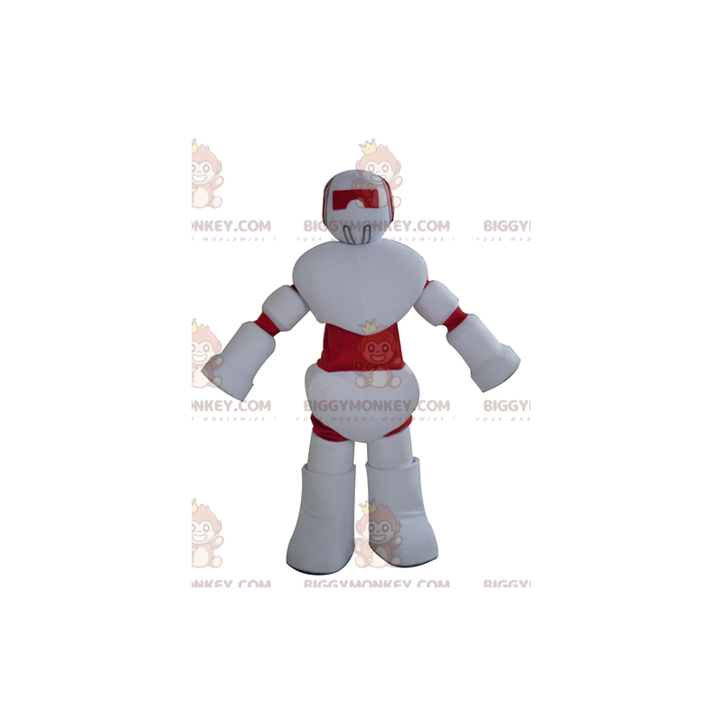 Traje de mascote de robô gigante branco e vermelho BIGGYMONKEY™