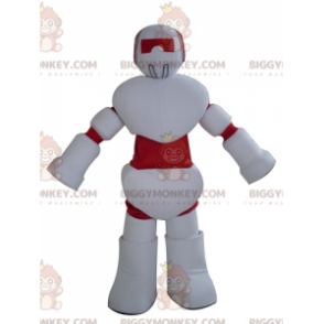 Disfraz de mascota robot gigante blanco y rojo BIGGYMONKEY™ -