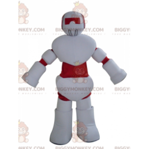 Gigantische witte en rode robot BIGGYMONKEY™ mascottekostuum -