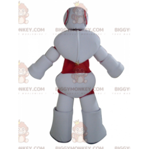 Jättevit och röd robot BIGGYMONKEY™ maskotdräkt - BiggyMonkey