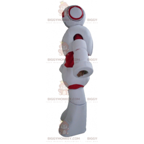 Gigantische witte en rode robot BIGGYMONKEY™ mascottekostuum -