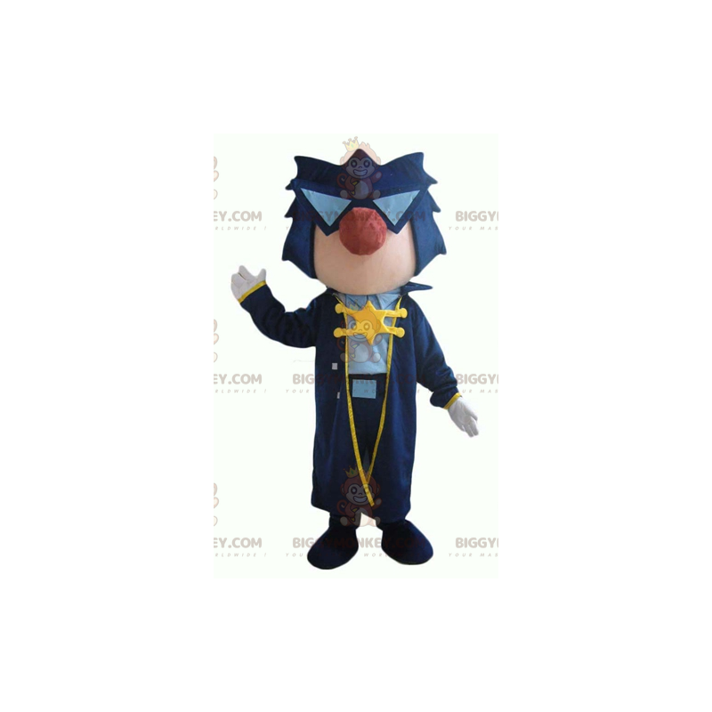 Rock Star Musician BIGGYMONKEY™ Mascot Costume with Long Coat –