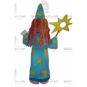 Witch Wizard BIGGYMONKEY™ Mascot Costume With Blue Dress –