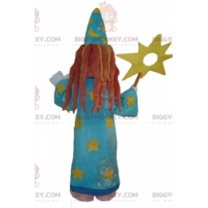 Witch Wizard BIGGYMONKEY™ maskotkostume med blå kjole -