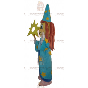 Witch Wizard BIGGYMONKEY™ maskotkostume med blå kjole -