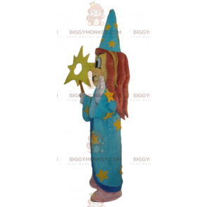 Witch Wizard BIGGYMONKEY™ Mascot Costume With Blue Dress –