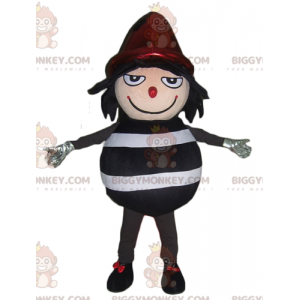 BIGGYMONKEY™ Mascot Costume Black and White Striped Snowman