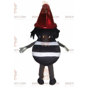 Fantasia de mascote BIGGYMONKEY™ Boneco de neve listrado preto