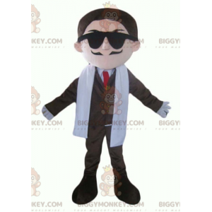 BIGGYMONKEY™ Maskotdräkt Mustasch Affärsman Kostym & slips -
