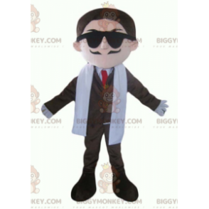 BIGGYMONKEY™ Maskotdräkt Mustasch Affärsman Kostym & slips -