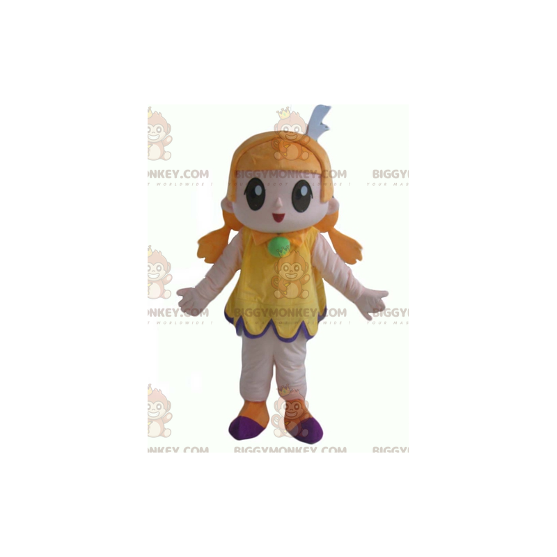 Costume de mascotte BIGGYMONKEY™ de fillette rousse avec une
