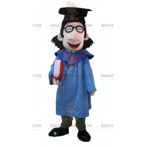 Disfraz de mascota de estudiante BIGGYMONKEY™ con bata y gorra