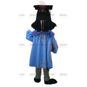 Student BIGGYMONKEY™-mascottekostuum met toga en afstudeerhoed