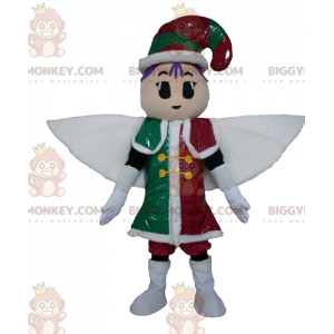 BIGGYMONKEY™ Pixie Fairy Mascot-dräkt i röd grön och vit outfit