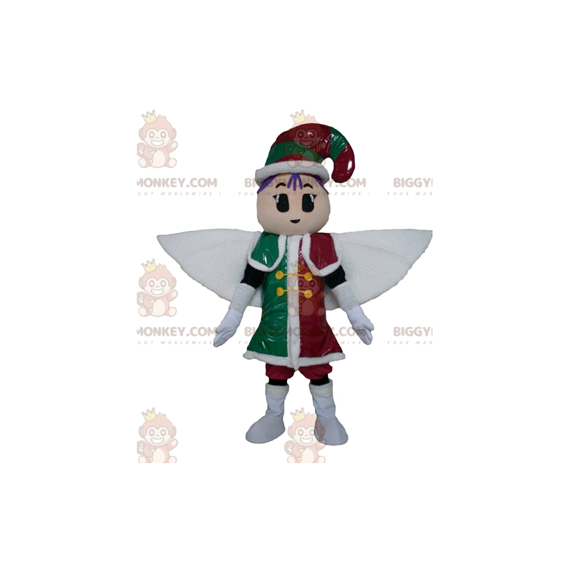 BIGGYMONKEY™ Pixie Fairy Mascot Costume in Red Green and White