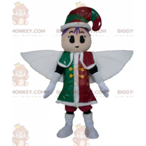 BIGGYMONKEY™ Pixie Fairy Mascot Costume in Red Green and White