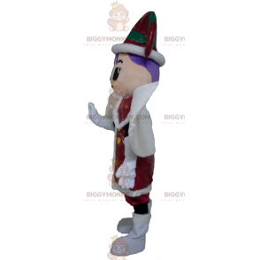 Kostým maskota víly BIGGYMONKEY™ Pixie v červeno-zelené a bílé