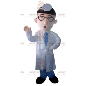 Arzt-Maskottchen-Kostüm BIGGYMONKEY™ Arzt im weißen Kittel -