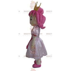 Roze haar prinses BIGGYMONKEY™ mascottekostuum met schattige