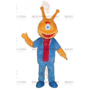 One Eye Orange Alien BIGGYMONKEY™ maskotkostume -