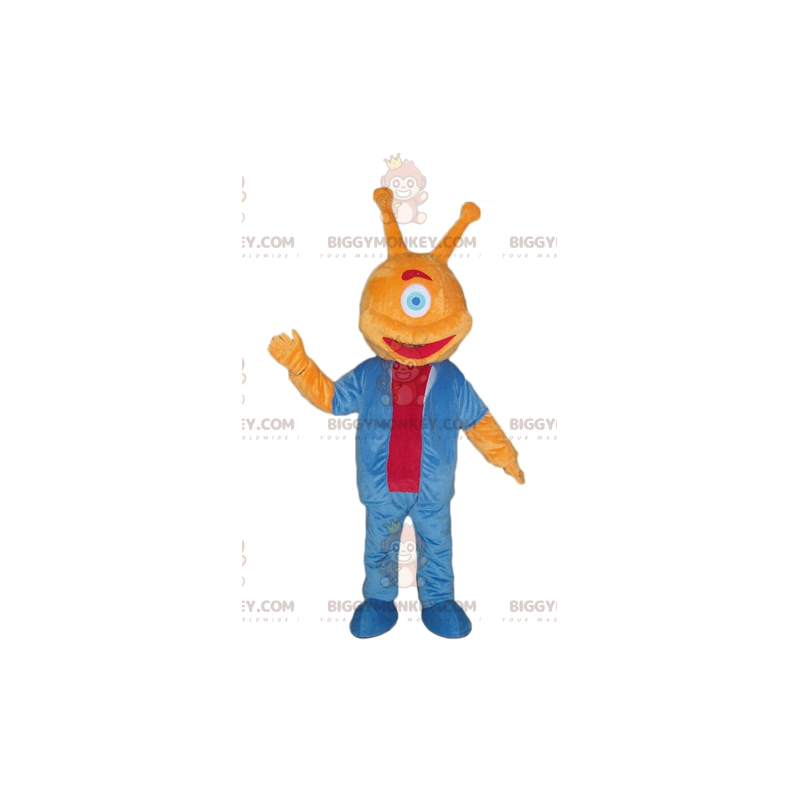 Disfraz de mascota Alien naranja de un ojo BIGGYMONKEY™ -