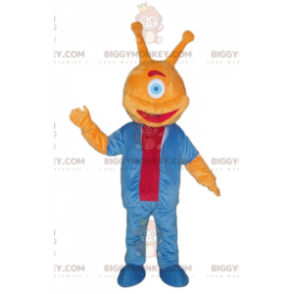 Traje de mascote alienígena BIGGYMONKEY™ de um olho laranja –