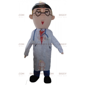 Tohtorin maskottiasu BIGGYMONKEY™ Doctor valkoisessa takkissa -