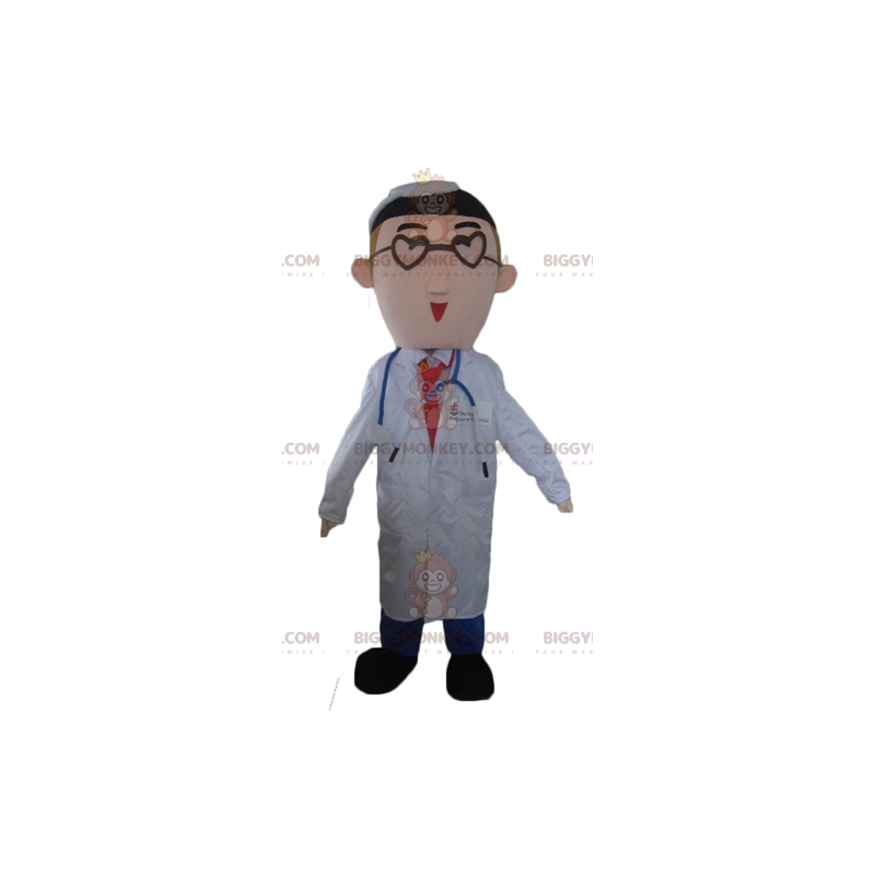 Doctor Mascot Costume BIGGYMONKEY™ Doctor i hvid frakke -