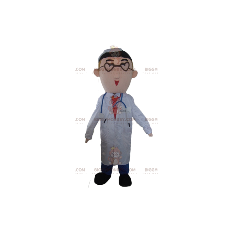 Traje Doutor Mascote BIGGYMONKEY™ Doutor em Jaleco Branco –