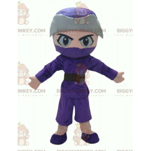 Kostým maskota chlapec Ninja BIGGYMONKEY™ ve fialovém a šedém