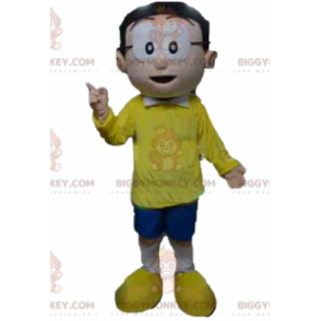 Mens BIGGYMONKEY™ Mascot Costume with Glasses and Yellow and