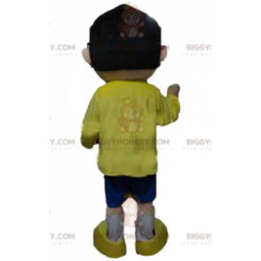 Mens BIGGYMONKEY™ Mascot Costume with Glasses and Yellow and