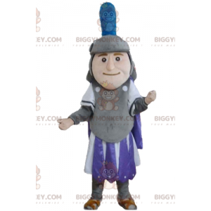 Costume de mascotte BIGGYMONKEY™ de chevalier en tenue grise