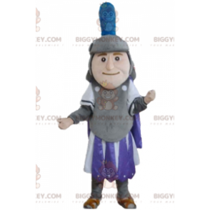 BIGGYMONKEY™ Costume da mascotte del cavaliere in abito grigio