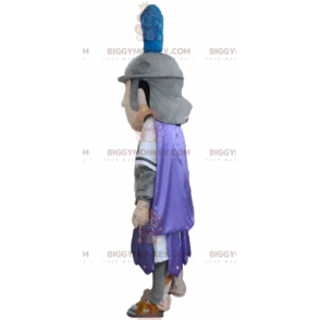 BIGGYMONKEY™-mascottekostuum van ridder in grijs-paarse en