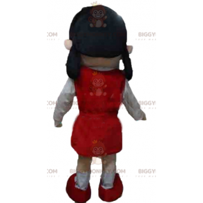 BIGGYMONKEY™-mascottekostuum voor meisjes in rood-witte outfit