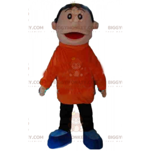 Costume da mascotte BIGGYMONKEY™ da ragazzo in abito arancione