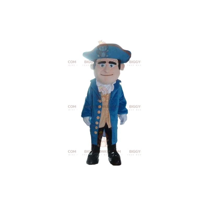 Vintage Soldier BIGGYMONKEY™ mascottekostuum in blauw en gele